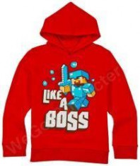 Minecraft Hanorac &amp;quot;Like a Boss&amp;quot; Red 11-12 Ani 100% Bumbac foto