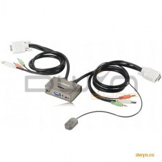 Edimax Switch KVM 2 ports USB, 2x KVM combo cable 0.9m, audio support , mini foto