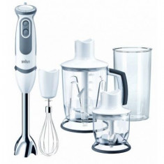 Mixer Braun MQ 545 Aperitif, Putere 600W, Tocator 350 ml, Bol 1.25 L, 2 viteze, Functie Turbo, Alb/Gri foto