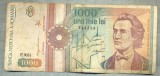 A1381 BANCNOTA-ROMANIA-1000 LEI-1991 -SERIA 0014 -EMINESCU -starea care se vede