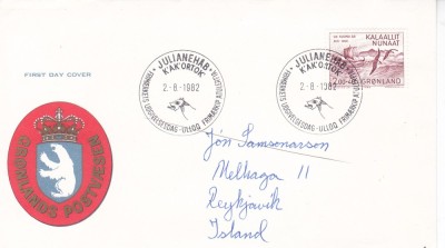 FDC Groenlanda 1982 - Eric cel Rosu ( descoperirea Groenlandei ) - Scott B10 foto