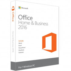 Aplicatie Microsoft Office Home and Business 2016 ENG, 32-bit/x64, 1 PC, Medialess - FPP foto