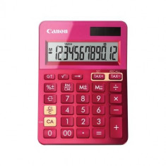 Calculator birou Canon LS123KPK roz, 12 digiti, ribbon, display LCD, functie business, tax si conver foto