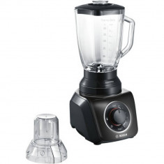 Blender de masa Bosch SilentMixx MMB43G2B, 700 W, 2.3 l, Vas din sticla, Accesoriu mini pentru tocat, Negru foto