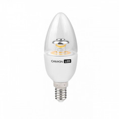 Bec LED CANYON BE14CL6W230VW LED lamp, B38 shape, clear, E14, 6W, 220-240V, 150?, 470 lm, 2700K, Ra&amp;gt;80, 50000 h foto