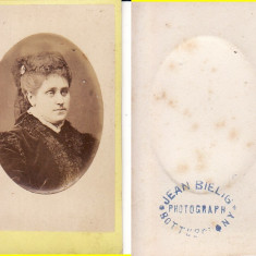 CDV, Foto cabinet Jean Bielig - epoca carton Botosani, embosata