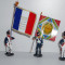 4 soldati de plumb Hachette napoleonieni, cu drapele