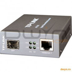 Convertor RJ45 1000M la slot SFP 1000M cu suport module MiniGBIC, montabil in sasiu, TP-LINK &amp;#039;MC220L foto