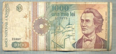 A1383 BANCNOTA-ROMANIA-1000 LEI-1991 -SERIA 0007 -EMINESCU -starea care se vede foto