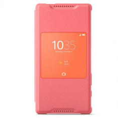 Xperia Z5 Compact - Husa piele eco tip &amp;quot;Style Cover Window&amp;quot;, Roz Coral foto