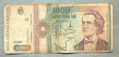 A1377 BANCNOTA-ROMANIA-1000 LEI-1991 -SERIA 0008 -EMINESCU -starea care se vede foto
