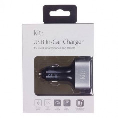 Incarcator telefon Kit Auto standard, 3 x USB, Putere 5000 mAh, Argintiu foto