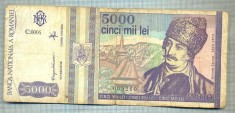 A1342 BANCNOTA-ROMANIA- 5000 LEI-1993-SERIA 0004-AVRAM IANCU-starea care se vede foto