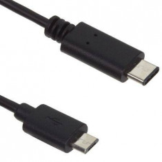 Cablu date incarcare USB-C 2.0 (tata) - Micro USB (tata), Negru foto
