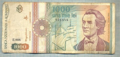 A1355 BANCNOTA-ROMANIA-1000 LEI-1991 -SERIA 0008 -EMINESCU -starea care se vede foto