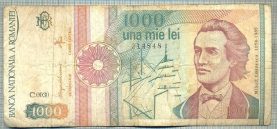 A1385 BANCNOTA-ROMANIA-1000 LEI-1991 -SERIA 0030 -EMINESCU -starea care se vede foto