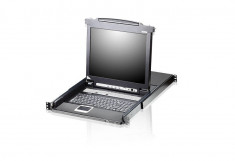 ATEN KVM 16 port LCD 19&amp;#039;&amp;#039; + keyboard + touchpad USB-PS/2 foto