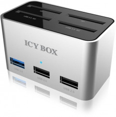 Icy Box Docking Station + 4bay cardreader SD (2x USB 3.0, 2x USB 2.0) foto