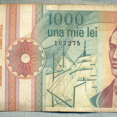 A1372 BANCNOTA-ROMANIA-1000 LEI-1991 -SERIA 0019 -EMINESCU -starea care se vede