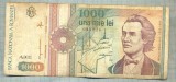 A1364 BANCNOTA-ROMANIA-1000 LEI-1991 -SERIA 0011 -EMINESCU -starea care se vede