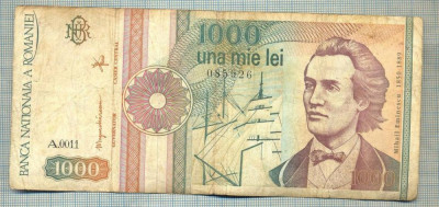 A1364 BANCNOTA-ROMANIA-1000 LEI-1991 -SERIA 0011 -EMINESCU -starea care se vede foto