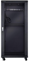 Linkbasic rack cabinet 19&amp;#039;&amp;#039; 27U 600x600mm black (smoky-gray glass front door) foto