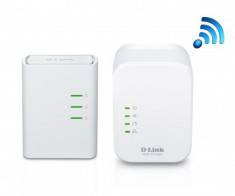 D-Link Mini Extender Wireless N PowerLine AV500, QoS, buton conectare comuna,WPS foto