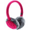 Aparatori urechi KitSound Chunky Knit, cablu cu mufa de 3.5mm, KSMFPIM Roz