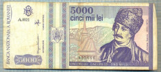 A1343 BANCNOTA-ROMANIA- 5000 LEI-1993-SERIA 0021-AVRAM IANCU-starea care se vede foto