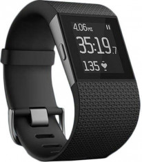 Ceas Fitbit Surge FB501, LCD Monochrom touchscreen, Bluetooth, GPS, Rezistent la apa, Large (Negru) foto