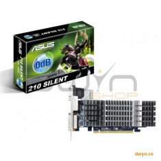 ASUS NVIDIA EN210 SILENT/DI/1GD3/V2, 1024MB DDR3, 64 bit, Core Clk: 589, 600 (DDR 1200), PCI-E, Phys foto