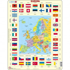 Puzzle Harta Politica a Europei (RO), 70 piese Larsen LRKL1-RO foto