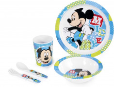 Set pentru masa melamina 5 piese Mickey Lulabi 8820700 Albastru foto