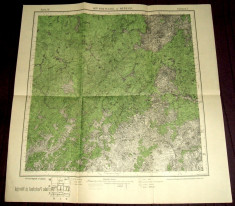 1917 Harta militara PENTELEU si NEREJU, judetul Buzau &amp;amp; Vrancea, format 50x49 cm foto