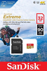 Sandisk SanDisk Extreme memory card microSDHC 32GB 90MB/s, UHS-I, +Adapter foto