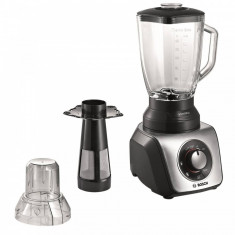 Blender de masa Bosch MMB64G3M, 800 W, 2,3 l, 3 Programe auto, Vas din sticla, Minitocator, Smoothies, Negru/Inox foto