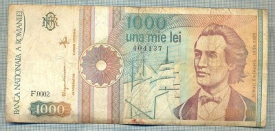 A1379 BANCNOTA-ROMANIA-1000 LEI-1991 -SERIA 0002 -EMINESCU -starea care se vede foto