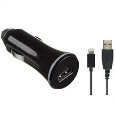 Incarcator telefon Kit Auto Premium Apple Lightning 2100 mAh pentru iPhone/iPad/iPod, Negru foto