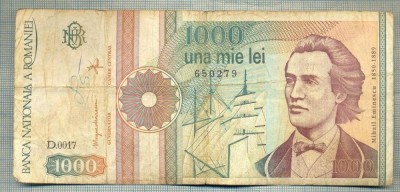 A1390 BANCNOTA-ROMANIA-1000 LEI-1991 -SERIA 0017 -EMINESCU -starea care se vede foto