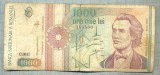 A1389 BANCNOTA-ROMANIA-1000 LEI-1991 -SERIA 0012 -EMINESCU -starea care se vede