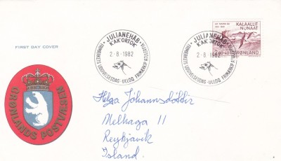 FDC Groenlanda 1982 - Eric cel Rosu ( descoperirea Groenlandei ) - Scott B10 foto