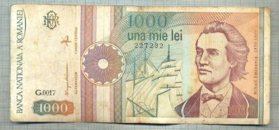 A1365 BANCNOTA-ROMANIA-1000 LEI-1991 -SERIA 0017 -EMINESCU -starea care se vede foto
