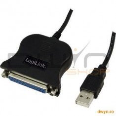 Cablu convertor USB la PARALEL (D-Sub 25 pin), T/M, 1.5m, Logilink &amp;#039;UA0054A&amp;#039; foto