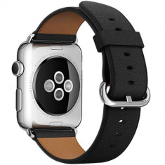 Curea Piele Classic Buckle Neagra Apple Watch 38MM foto