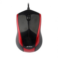 Mouse A4TECH N-400-2 V-track Padless, USB, Buton GESTURE 8 functii, Black+Red, cablu 150cm foto