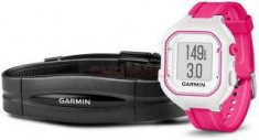 Smartwatch Garmin Forerunner 25 HRM sport cu banda, alb/roz foto