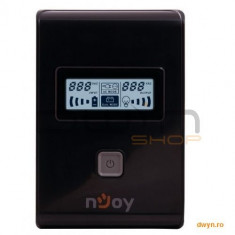 Njoy UPS Line Interactive 650VA, Tower, ISIS 650L, AVR, RJ45/RJ11 surge protection, 2 Schuko backu foto