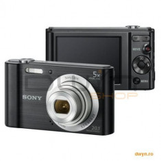 Camera foto Sony Cyber-Shot W800 Black, 20.1 MP, senzor CCD, zoom optic 5x, Steady Shoot, ecran 2.7&amp;#039; foto