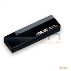 Asus Wireless-N300 USB 2.0 Adapter IEEE 802.11 b/g/n, 2 x on-board PCB antenna, 2.4GHz, downlink up foto