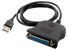 Adaptor 4World USB [M] &amp;gt; LPT Parallel Port DB25 [F], 1.15m, negru foto